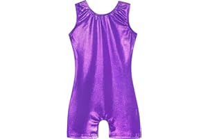 EQSJIU Gymnastics Leotards with Shorts for Girls Unicorn Rainbow Balloon Flower Sparkly Gradient Colors Biketard 1-10 Years