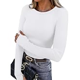 XIEERDUO Long Sleeve Thermal Shirt for Women Fleece Slim Fit Tops Crewneck Basic T-Shirts with Thumb Holes Fall Fashion 2026