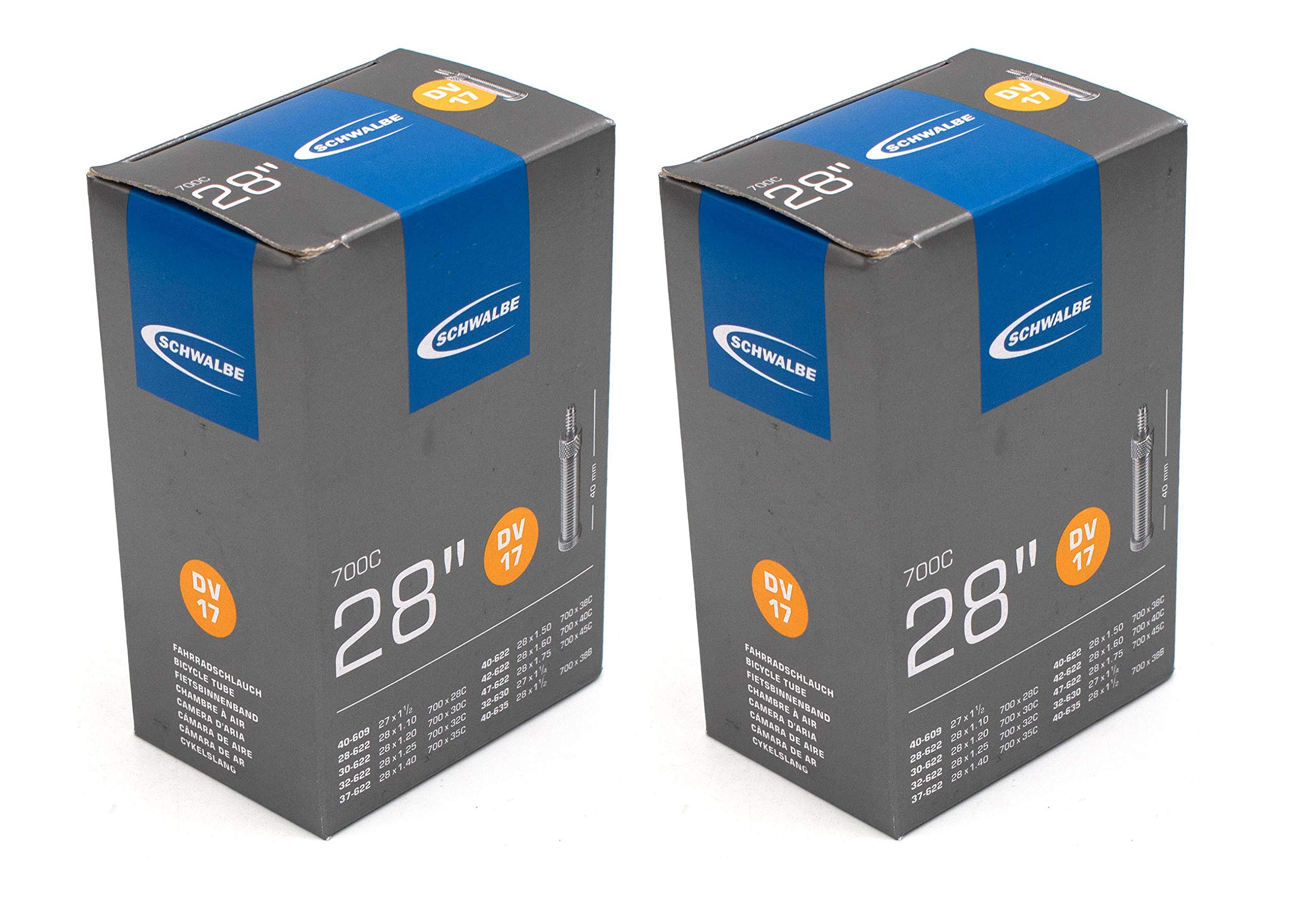 Schwalbe Tube DV 17 – 28 inch – Set of 2 Dunlop valve