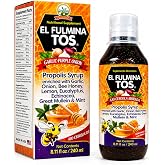 El Fulmina TOS Herbal Syrup with Propolis, Honey, Lemon, Eucalyptus &amp; Echinacea &ndash; Botanical Liquid Supplement with Mullein &amp; Mint &ndash; 8.11 fl oz (240 mL)