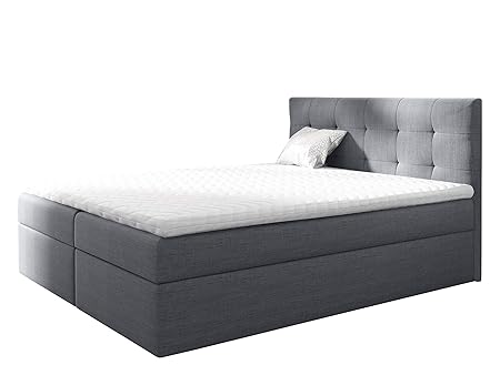 Boxspringbett Legato II, Polsterbett mit 2 Bettkästen, Doppelbett mit Lattenrost und Matratze, Bett mit Kopfteil, Farbauswahl