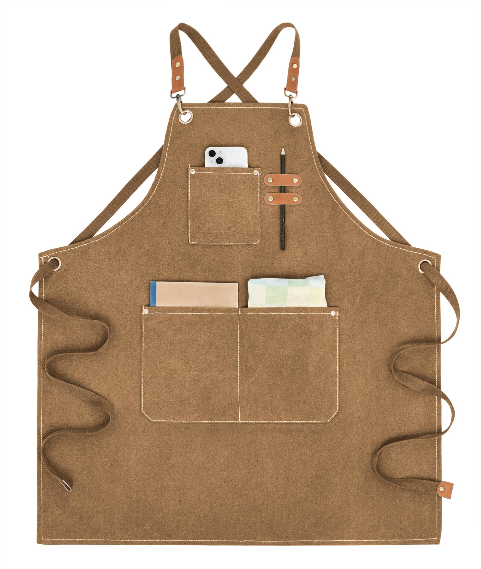 Nanxson Canvas Chef Apron for Men Work Aprons with Pockets Tool Apron for Cooking Gardening Painting