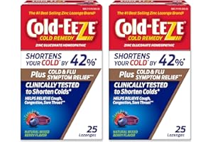 Cold-Eeze Plus Natural Mixed Berry Cold & Flu Zinc Lozenges, 25 Ct (Pack of 2)