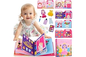 Gleamkid Toddler Busy Book,Montessori Toys for 2 Year Old Girl,Busy Board for Toddlers 2-4,Princess Dress Up Pretend Play Toys,Kid Quiet Book,Baby Airplane Travel Essentials,Birthday Christmas Gifts