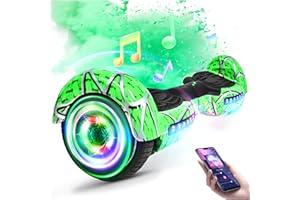 SISIGAD Scooter, Electric Scooters with Bluetooth & 6.5" Flash Wheels & LED Headlights Fender Lights, All Terrain for Girls Boys Kids Ages 5+