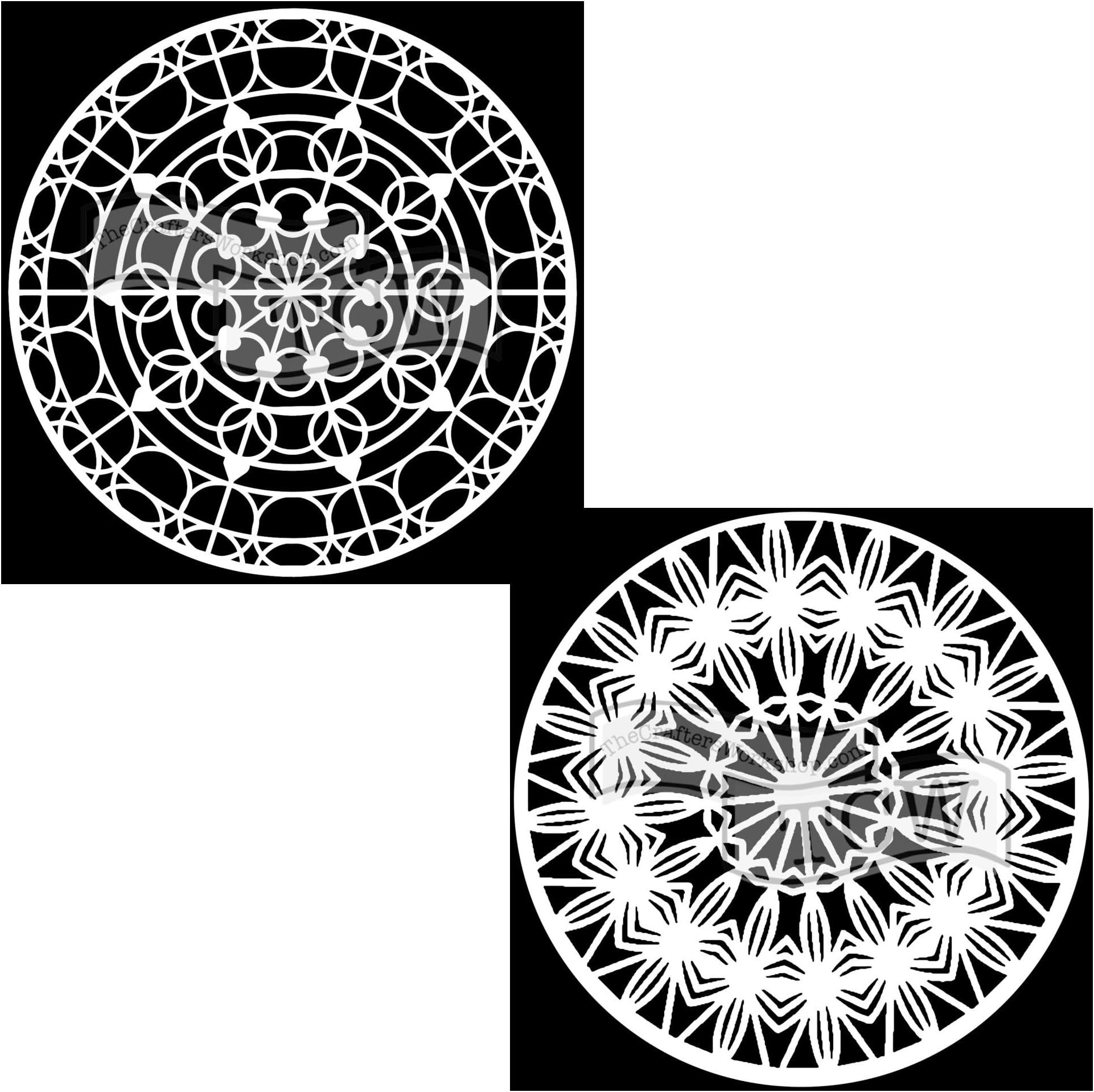The Crafter's Workshop Reusable Stencil Set, Skylight/Prismatic, 6" x 6" (Pack of 2)