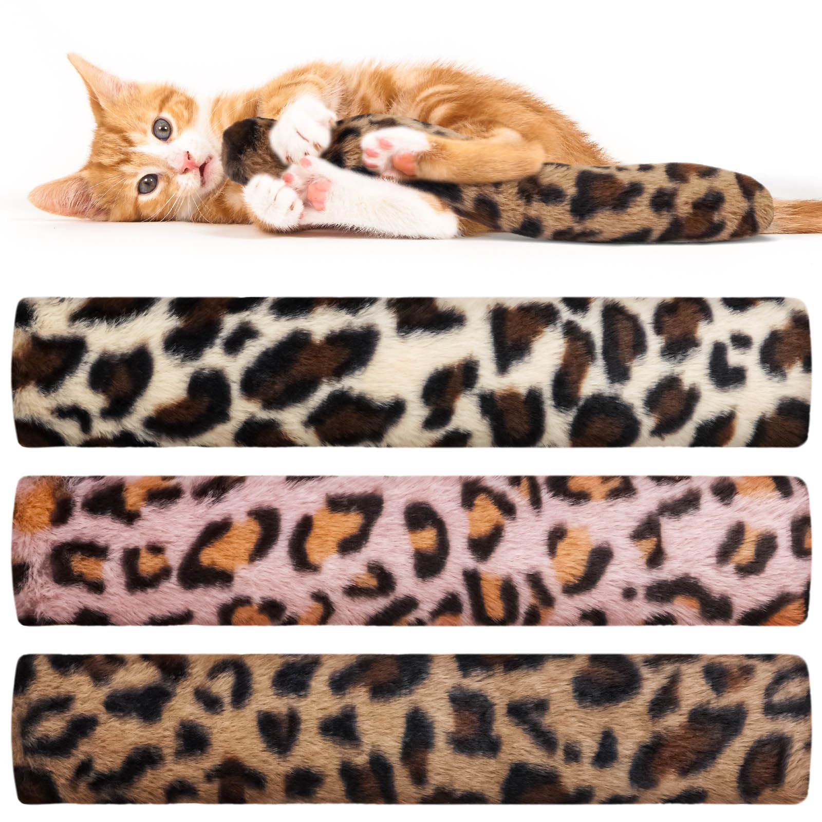 OSDUE Cat Catnip Toys, 3 Pack Kitten Toys Gradient Color Pillows, Interactive Cat Teeth Toy, Interactive Plush Cats Toy, Teeth Cleaning Playing Exercise Accessories-White