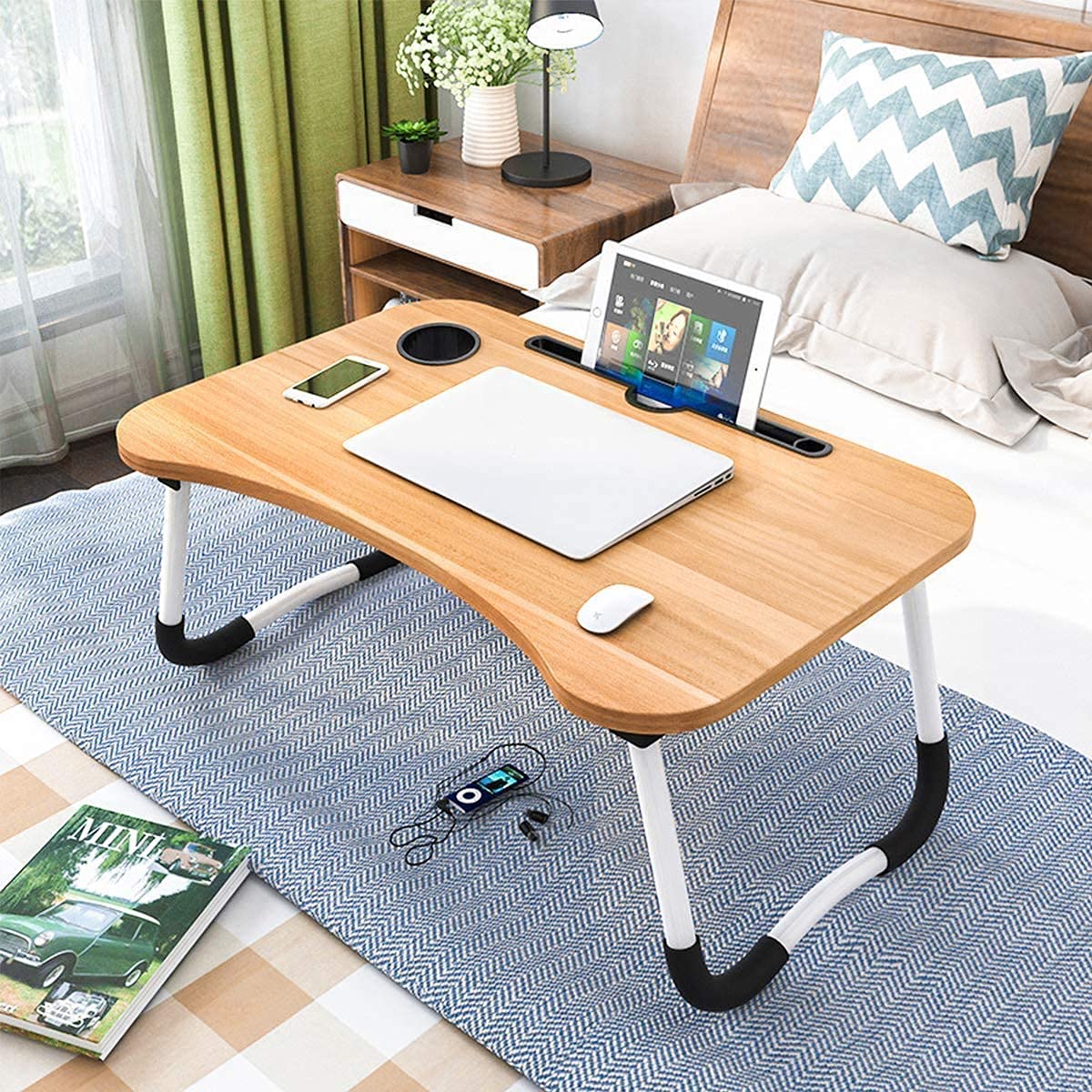 PIKHA MultiPurpose Laptop Desk for Study and Reading with Foldable Non