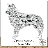 PetArt.us Border Collie – Personalized Art Print – Custom Pet Name, Gift for Dog Lovers or Pet Memorial, Gift Wrapped Home Decor, Handmade in the USA