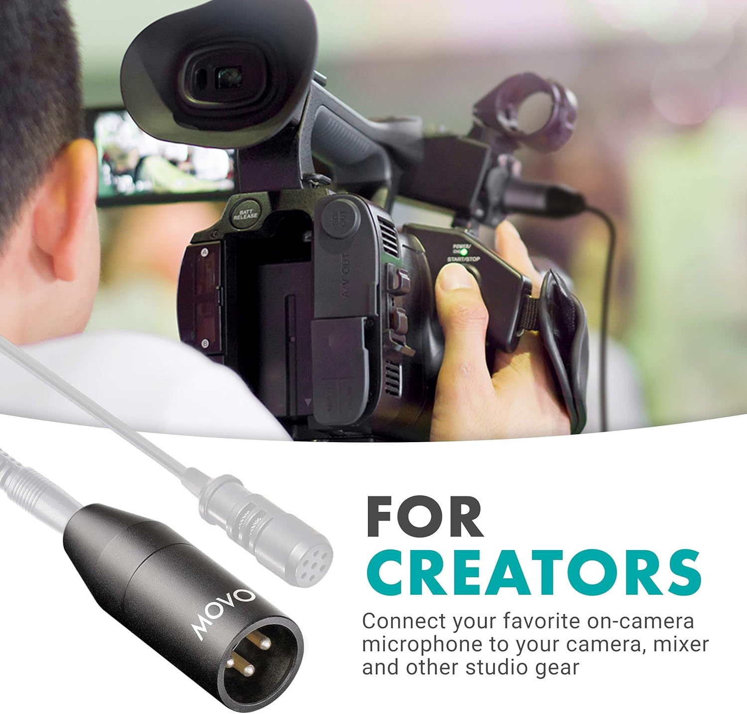 Movo FXLR 3.5mm to XLR Microphone Adapter 3.5mm Female TRS to XLR