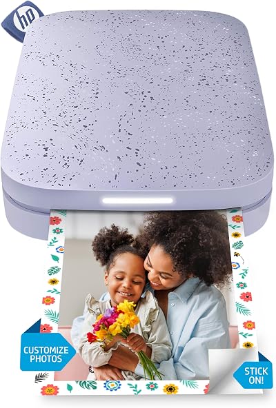 HP Sprocket 2x3 Instant Photo Printer Purple Portable Bluetooth Mobile Printer