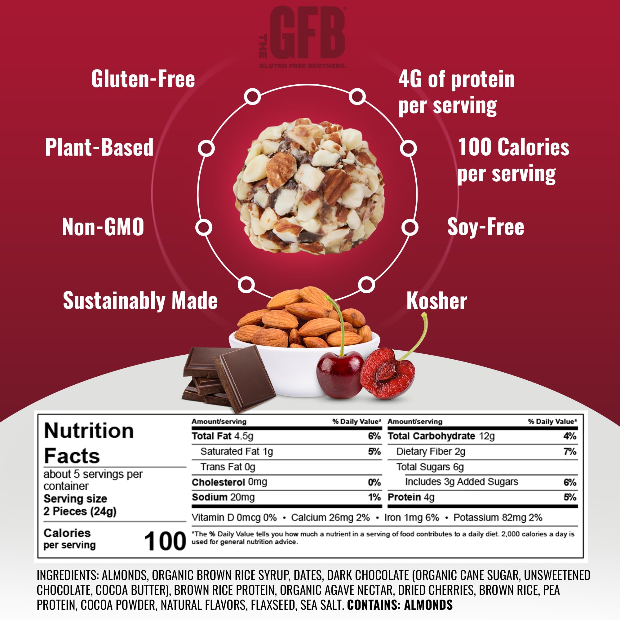 The GFB Variety Pack Protein Bites - Gluten Free, Plant Based, Non GMO, Sustainably Made – Ridiculously Tasty, Healthy, Vegan, Protein Energy Balls, 4 oz (6 Count)