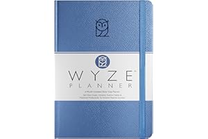 Wyze Planner - Goal Planner for 6 Months. Increase Productivity and Achieve Personal and Business Goals. Undated Daily, Weekly and Monthly Journal Organizer with Calendar (Blue)
