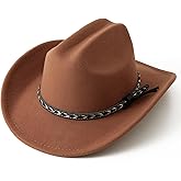 Jastore Kids Cowboy Hat for Girls Boys Western Cowgirl Hat with Buckle Belt Cattleman Style Cowboy Hat