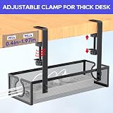 DECOHOME Under Desk Cable Management Tray No-Drill Mesh Wire Basket Organizer view 4