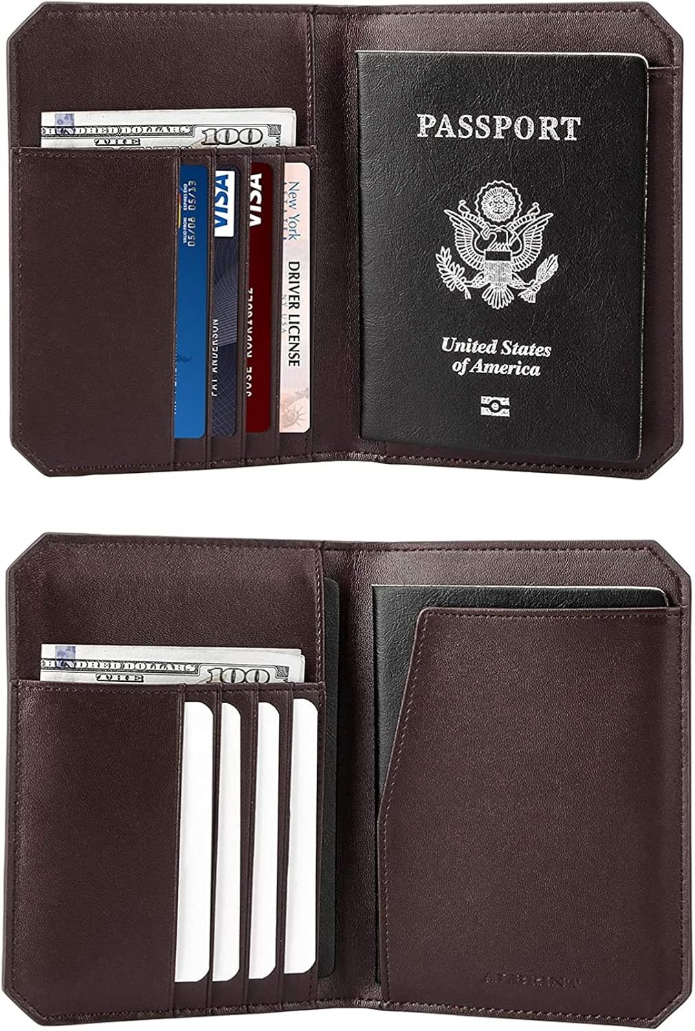  | Travel Passport Holder Rfid Blocking Leather Passport Wallet Slim Cover, Dark Brown | Passport Wallets