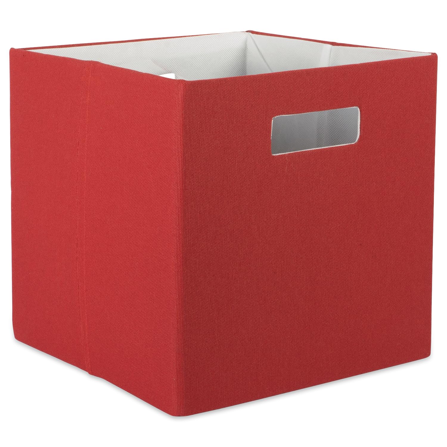 DII Hard Sided Collapsible Fabric Storage Container for Nursery, Offices, & Home Organization, (13x13x13") - Solid Rust — image 1