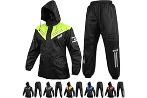 BYKR Waterproof Outdoors Motorcycle Rain Suits for Men & Women Cycling 2-Piece Breathable & Windproof Wet Weather Protection