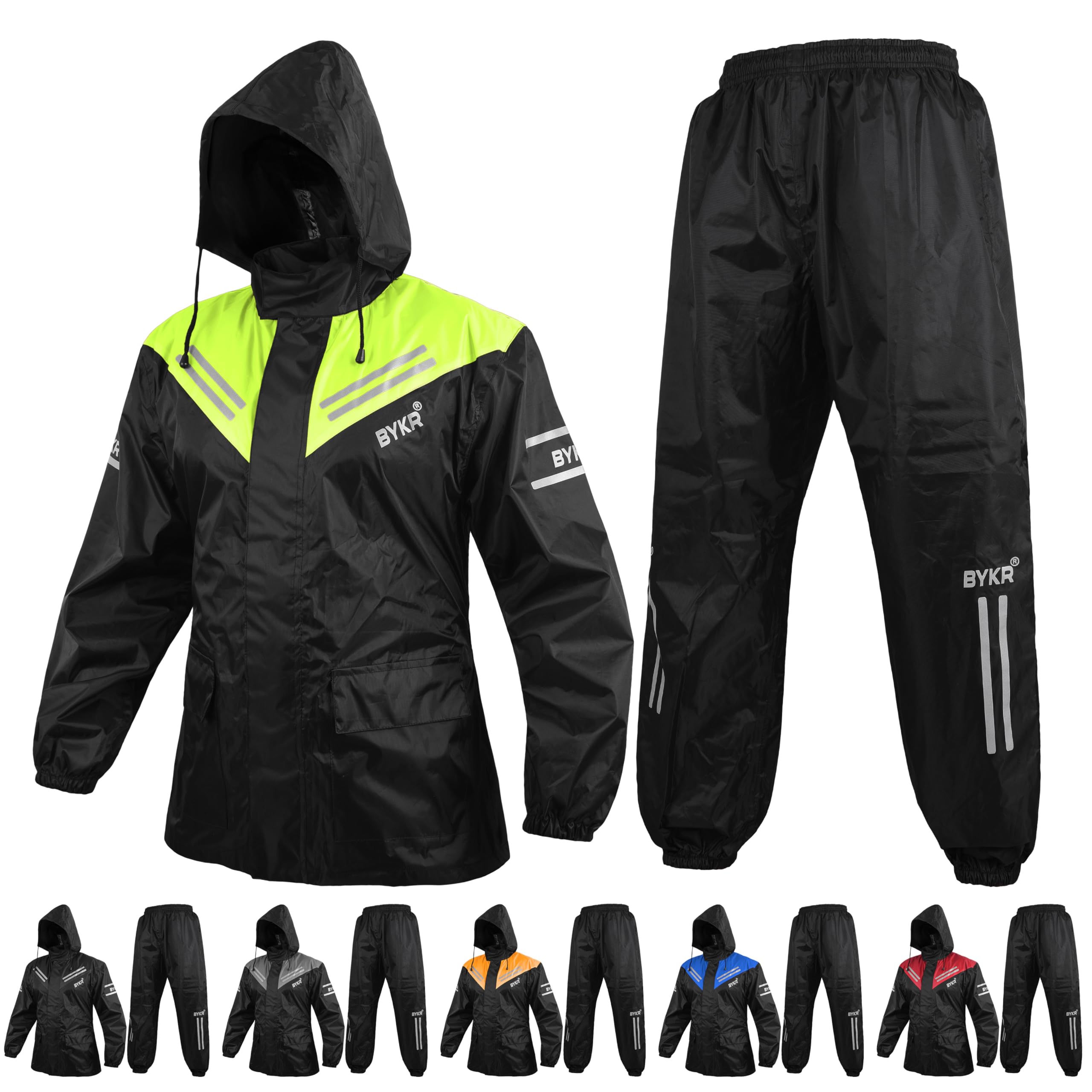 BYKR Waterproof Outdoors Motorcycle Rain Suits for