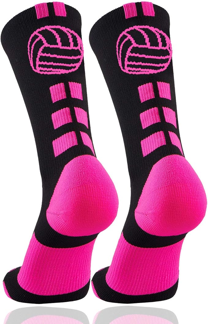 Londkaron Volleyball Socks with Volleyball Logo, Soft Mid Calf Crew