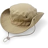Outdoor Wide Brim Sun Protect Hat, Classic US Combat Army Style Bush Jungle Sun Cap for Fishing Hunting Camping