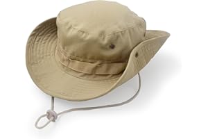 ULTRAKEY Outdoor Wide Brim Sun Protect Hat, Classic US Combat Army Style Bush Jungle Sun Cap for Fishing Hunting Camping