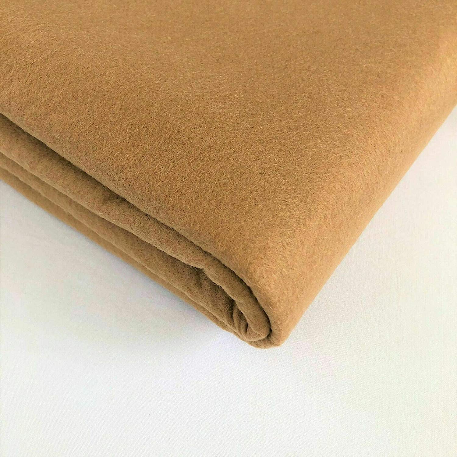Multi Purpose Acrylic Felt Baize Fabric Material Suitable for Poker Bridge Card Craft Table 58" - 150cm Wide Sold As Pre Cut Lengths (Beige, 1 Meter)
