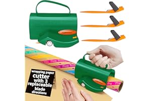 PERFYCUT Wrapping Paper Roll Cutter Tool with 3 pcs Replaceable Blade Kit Gift Wrapping Paper Cutter for Christmas and Birthday Wrapping Paper Gift Wrap Cutter Holder Tube Slicing Trimming.