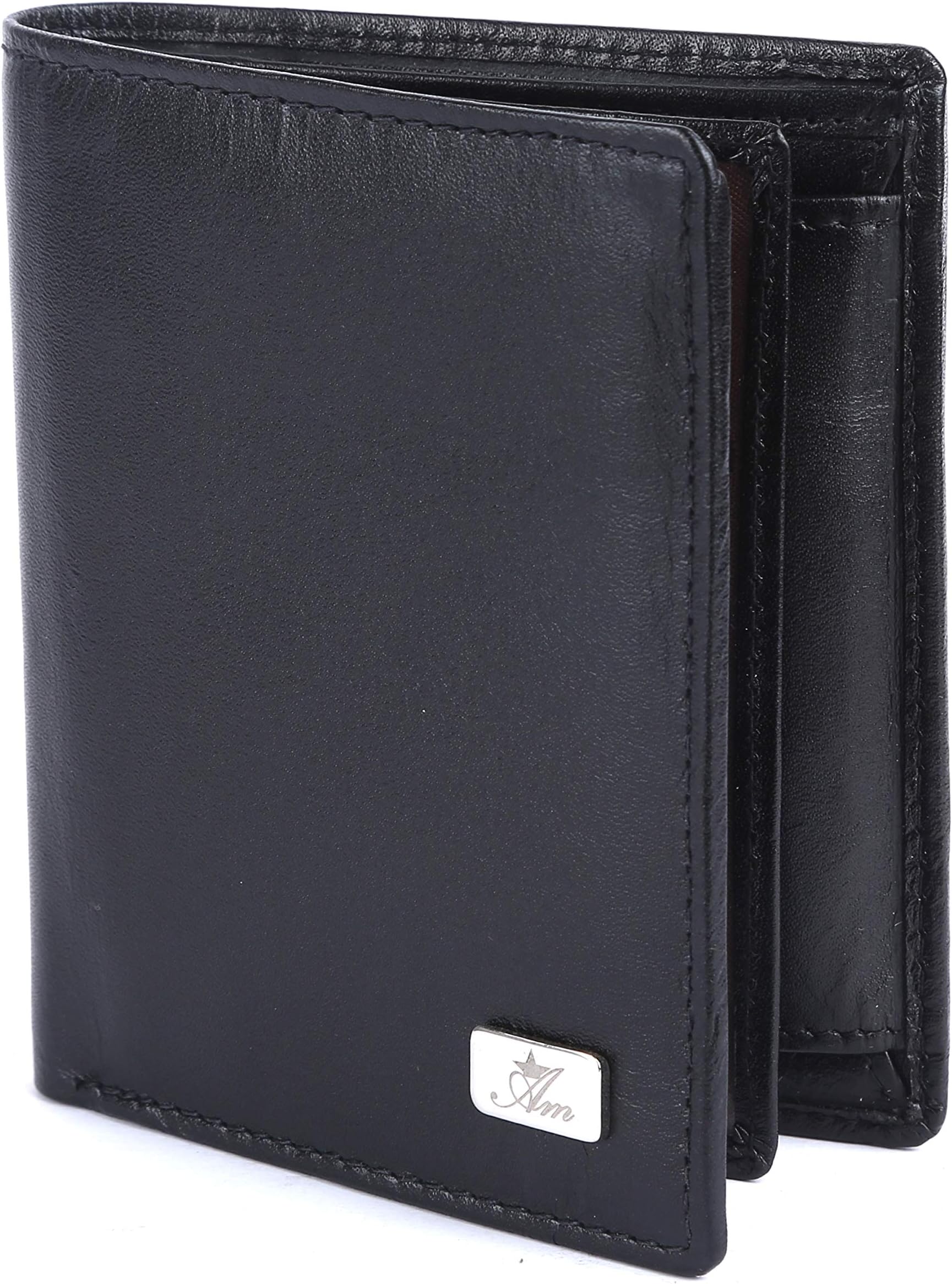 Am leather Black RFID Stylish Men's Wallet (Black)