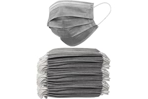 A-TREND DEALS 150PCS Gray Disposable Face Masks, Non-medical, 3 Layer Protection Face Masks for Adult, Teenager, Seniors Bag 150pcs (Gray)