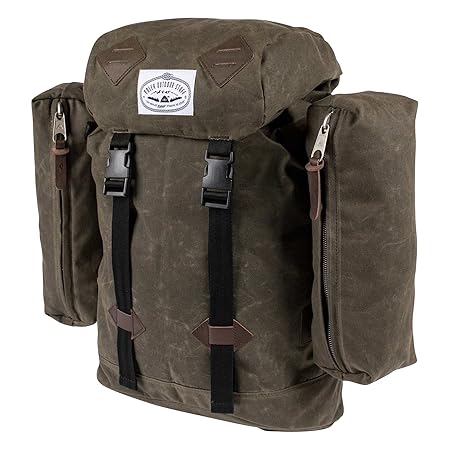 POLER Bag Retro (Classic) Rucksack, 46 cm, 18 L, Waxed Burnt Olive