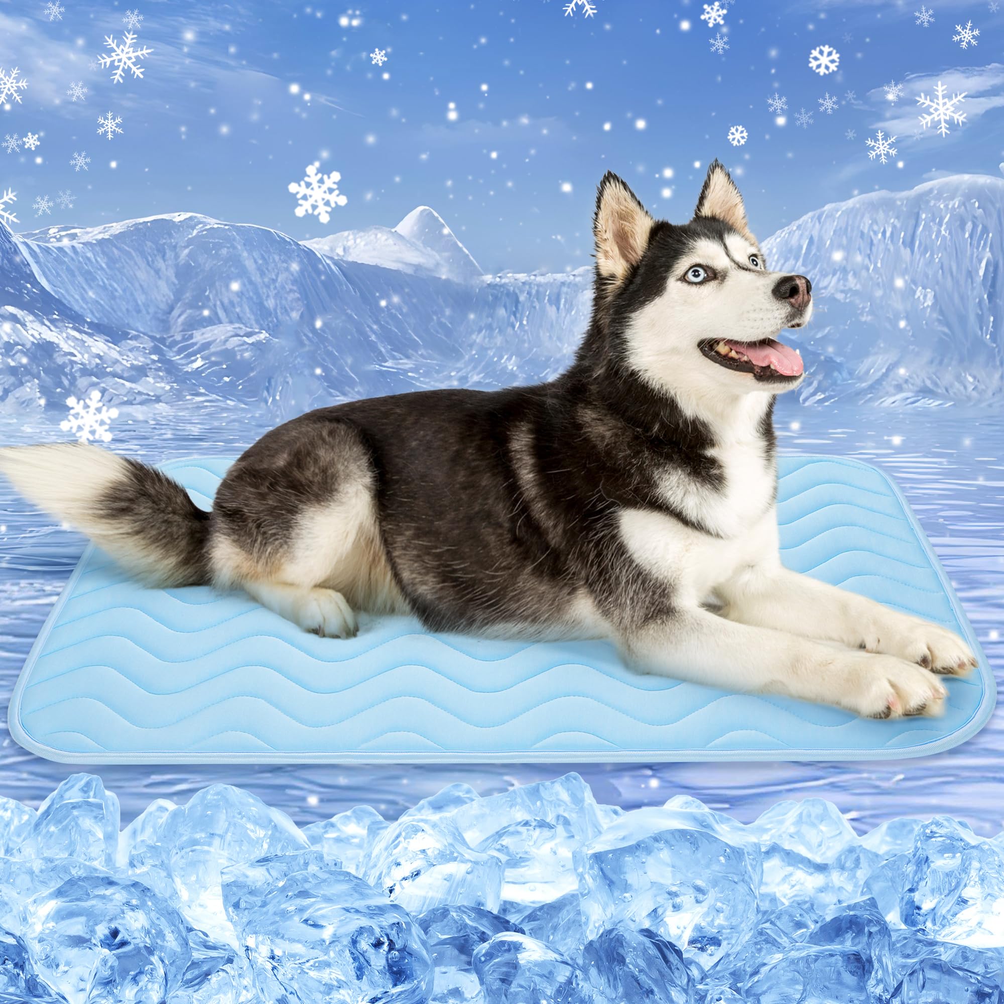Photo 1 of ZENGAOOU Dog Cooling Mat, Portable Dog Crate Pad, Washable Pad Bed, Indoor Outdoor Uses in Kennel, Bed, Sofa or Car, Providing a Cool and Comfortable Experience for Your pet During Summer (40"x28")