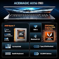 KAIGERR 2025 Gaming Laptop, Laptop with AMD Ryzen 7