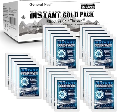 General Medi Instant Cold Pack 10x14cm Set of 25 Disposable Cold Therapy Packs