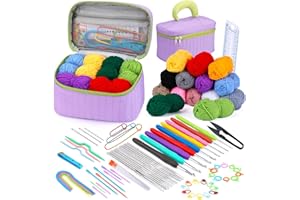 Nitlak 84 Pcs Crochet Kit for Beginners with 14 Colors Crochet Yarn, Beginner Crochet Hooks Kit, Crochet Starter Kit Include Crochet Needles, Yarn, Stitch Markers, Crochet Bag, for Adults DIY Craft