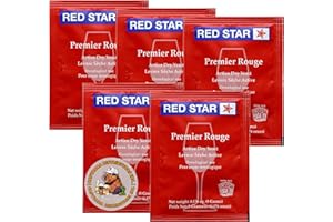 Red Star Premier Rouge Wine Yeast (5 Pack) - Great for Making Wine Cider Mead Kombucha at Home - 5 g Sachets - Saccharomyces 