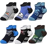 Eyean Kids Ankle Cotton Socks Cute Animal Pattern Soft Non Slip Boys Girls No Show Socks 6 Pairs