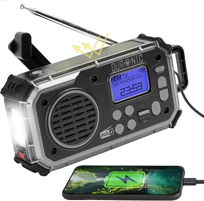 Duronic SDAB1 Portable DAB+ Radio Bluetooth Solar Hand Crank Emergency 4-Way