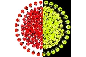 Wenqik 100 Pcs Mini Luminous Ladybug Spring Miniature Figurines Glow in Dark Resin Animals Ladybug Figures for Fairyland Garden Micro Landscape Decor Cake Topper DIY Crafts (0.47 Inch)