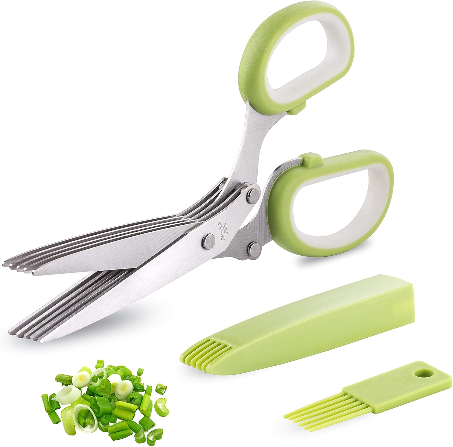 Herb Scissors, Herb Scissors with 5 Blades and Cover