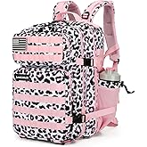 Lovelinks21 25L Tactical Backpack for Men and Women Military Backpack Small Assault Pack Molle Backpack Bug Out Bag Travel Rucksack Daypack (Pink Leopard)