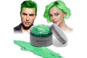 Mifeloy Temporary Green Hair Spray Color Wax 4.23 oz, Instant Natural Hairstyle Cream Dye, Disposable Coloring Mud for Men Women Youth, Washable Styling Pomades, Party Cosplay DIY Halloween