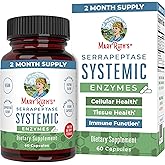 MaryRuth Organics Serrapeptase Enzymes Capsules | Up to 2 Month Supply | Enzyme Supplement for High Potency Sinus Relief Pills| Tissue Health and Cellular Health | Vegan | Gluten Free | 60 Count