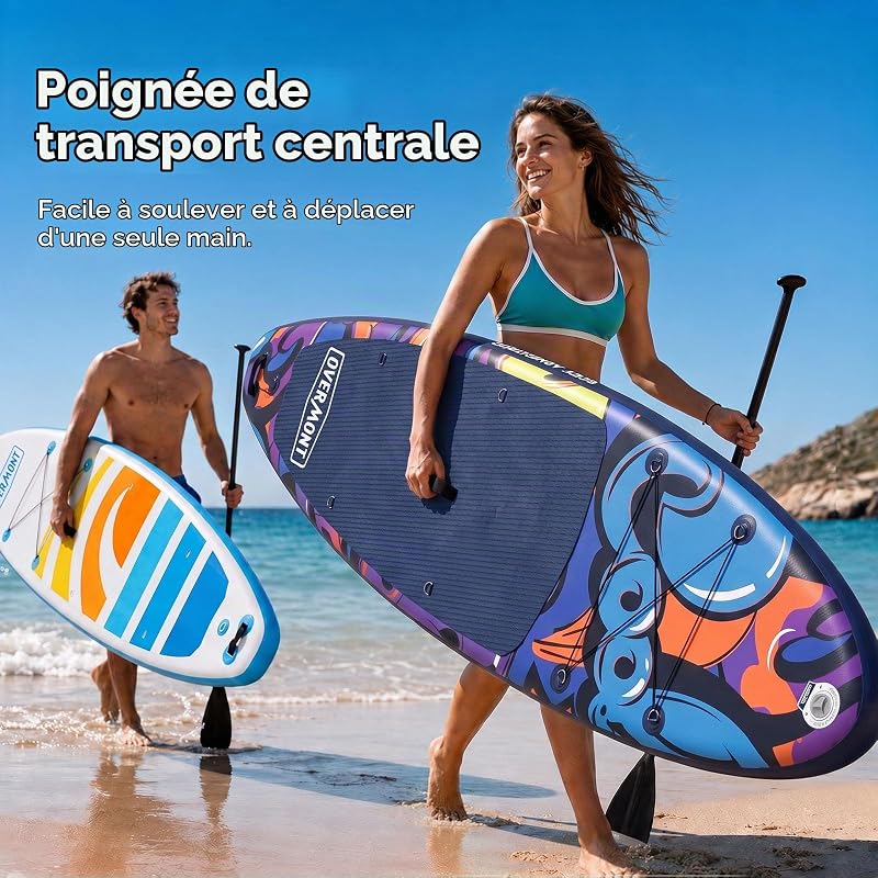Paddle Gonflable Adulte, SUP Stable 204kg avec Kit, Graffiti