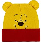 Disney Winnie The Pooh Beanie Hat, Winter Knit Cap with 3D Ears, Yellow