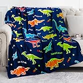 Dinosaur Gifts Toys for Boys Girls - Glow in The Dark Dino Blanket Best Christmas Birthday Valentines Easter Presents for Kids Age 1 2 3 4 5 6 7 8 9 10 Year Old Child Teen Toddler Soft Throw 50"x60"