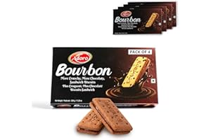 Bourbon Chocolate Sandwich Cookies, (1.2 kg) Pack of 4 x 320g, Rich and Creamy Chocolate Cream Biscuits | Premium Quality Gro