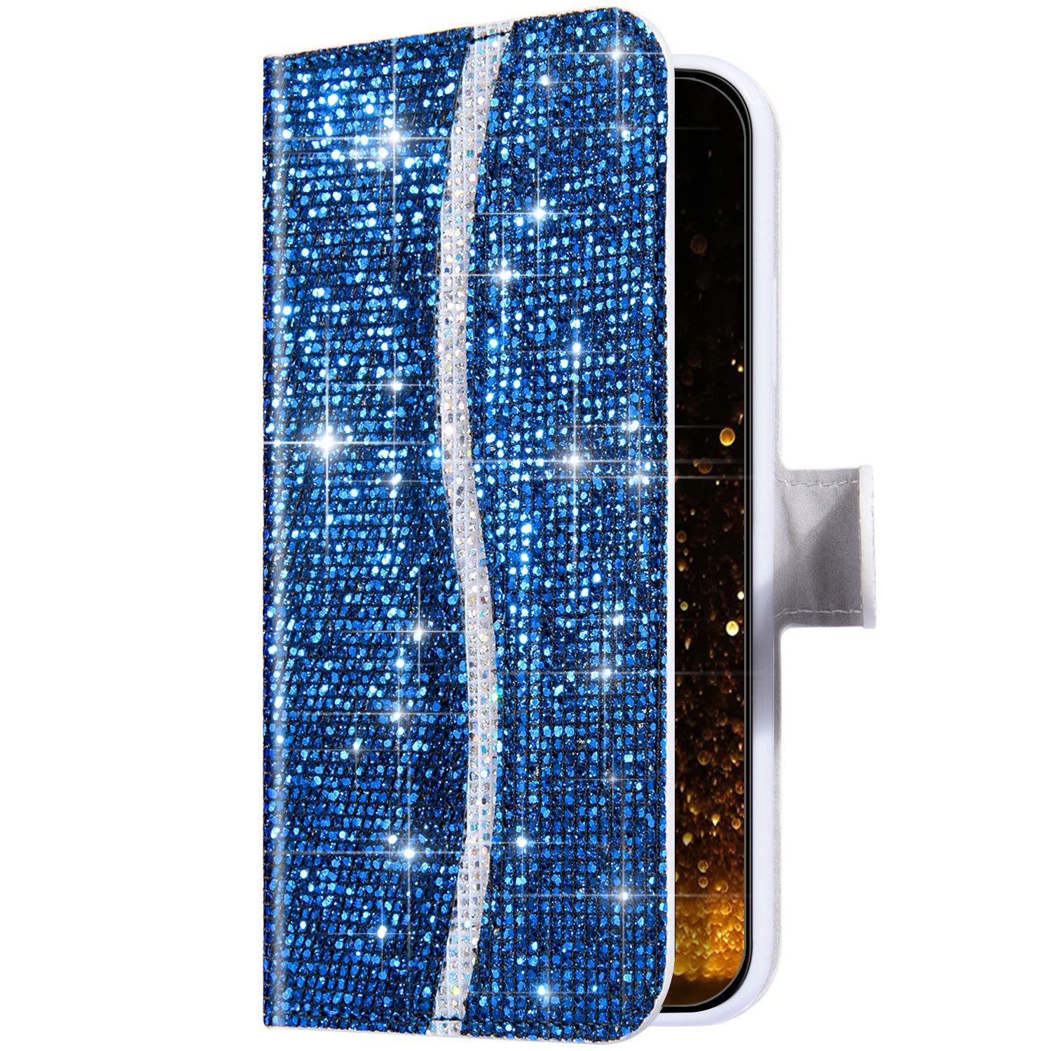 Sweau Shockproof Polyurethane Leather Wallet Flip Case for Galaxy Note 20 5G, Blue