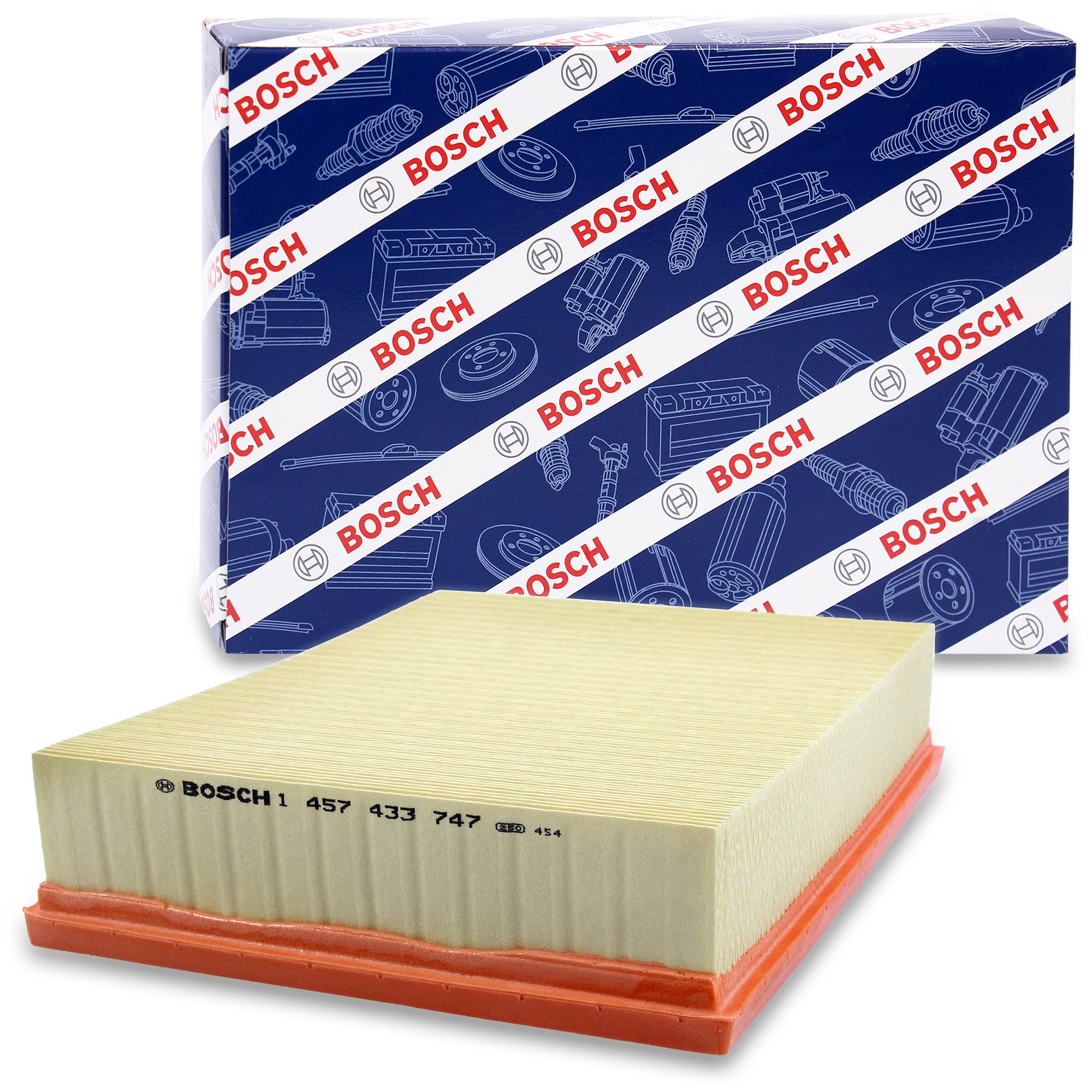 Bosch S3747 Car Air Filter - Separates Particles from the Air Intake - Moisture-resistant plus High Tensile Strength