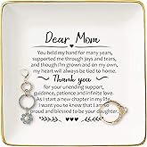 Gifts for Mother of The Bride-Thank You Gifts for Mom-Wedding Present for Mother-Bridal Shower Present-Dear Mom,You Held My Hand for Many Years-Ceramic Jewelry Holder Ring Dish Trinket Box Tray